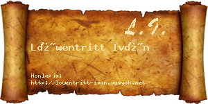 Löwentritt Iván névjegykártya